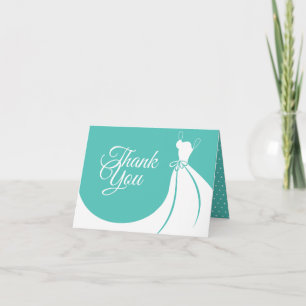 Modern Elegant Gown Bridal Shower Thank You Card