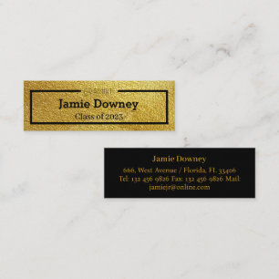 Modern & Elegant Graduate Gold Name Card