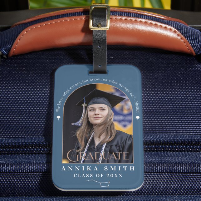 Modern Elegant Graduate Inspirational Adventure Luggage Tag (Front Insitu 2)