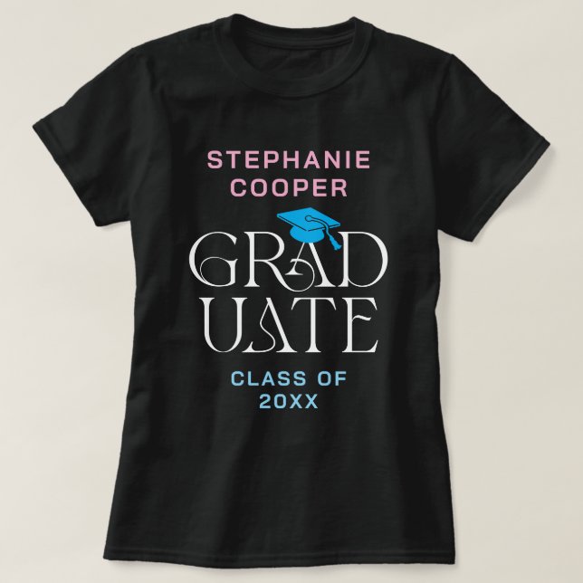 Modern Elegant Graduate Name 2025 Graduation T-Shirt (Design Front)