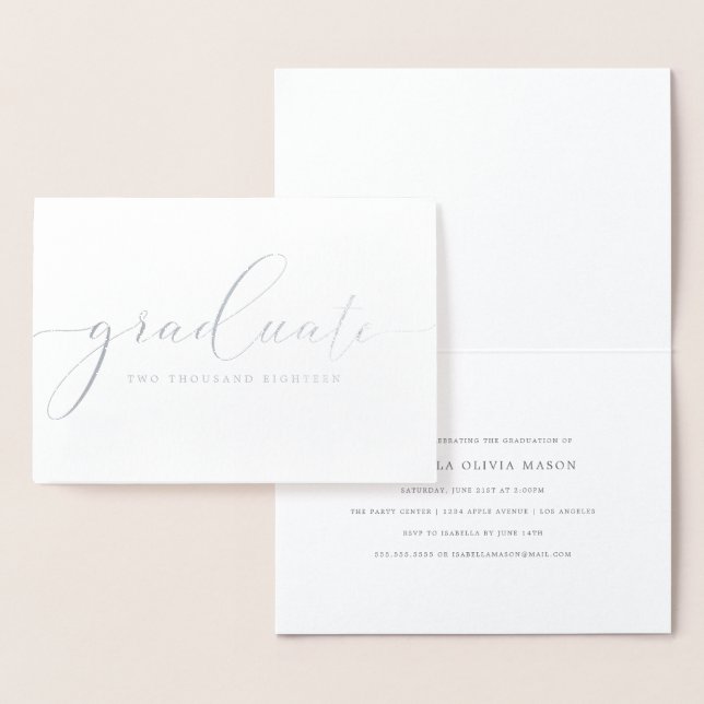 Modern Elegant Graduate Script (Real Foil) Foil Card (Display)