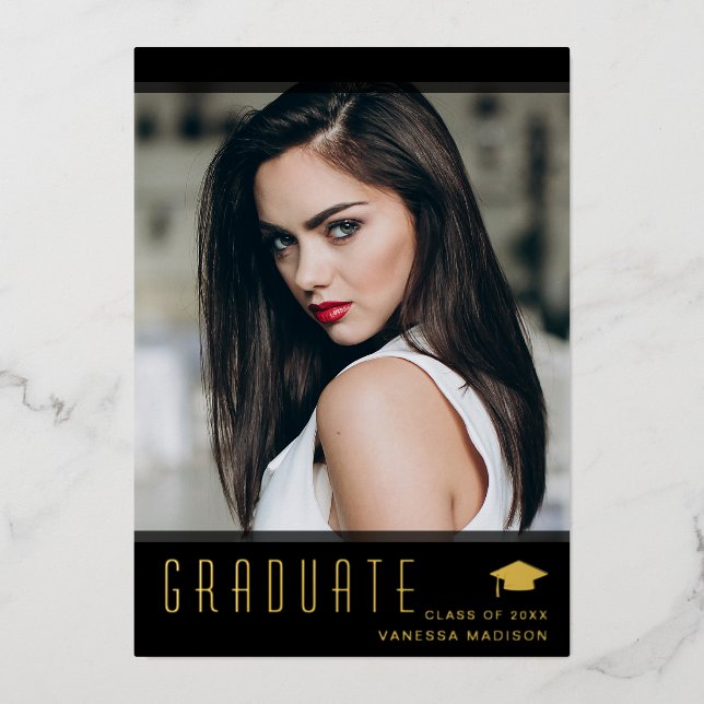 Modern Elegant Graduate Stylish Photo (Front)