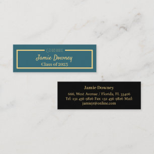 Modern & Elegant Graduate Teal Name Card