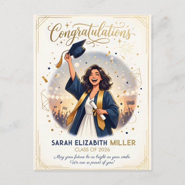 Modern Elegant Graduation Card Template 2026 (Front)