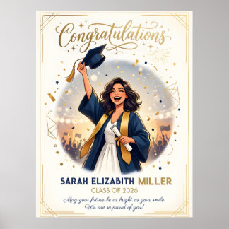 Modern Elegant Graduation Card Template 2026 Poster