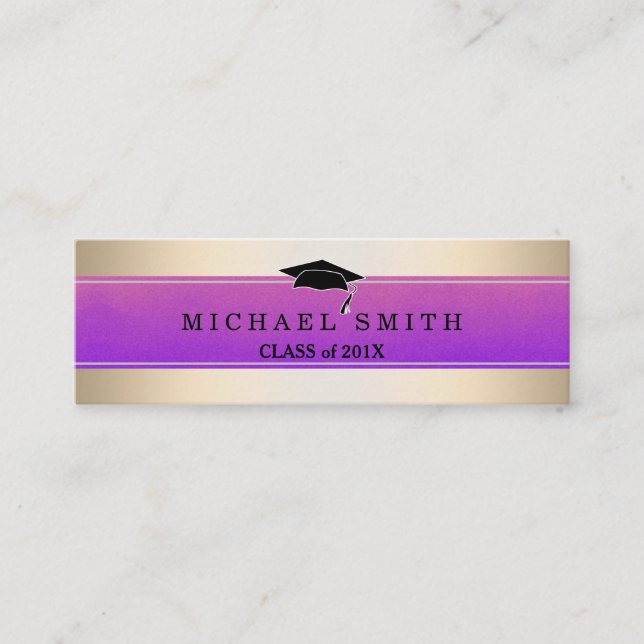Modern Elegant Graduation Name Card (Front)