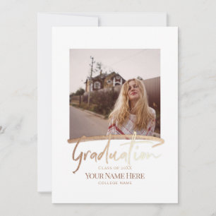 Modern Elegant Graduation Photo Invitation