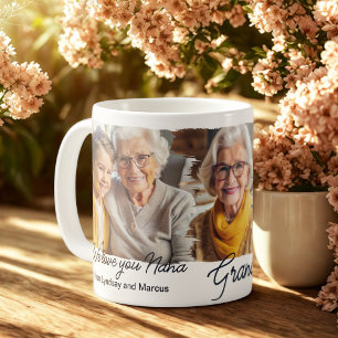 Modern elegant grandma personalised photo collage  coffee mug