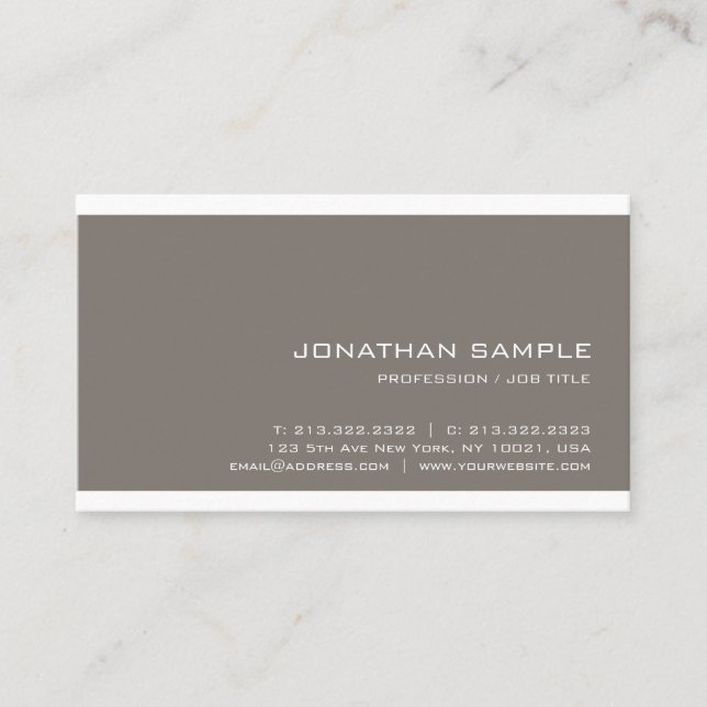 Modern Elegant Graphic Design Professional Plain Business Card (Front)