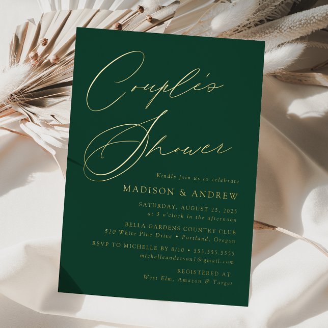 Modern Elegant Green and Gold Couple's Shower (Creator Uploaded)