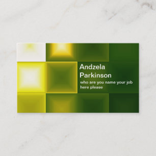 Modern Elegant Green and Yellow Geometric Shapes Business Card