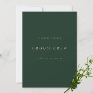 Modern & Elegant Green Bachelor Weekend Cards