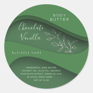 Modern elegant green botanical cosmetics label