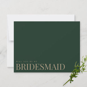Modern & Elegant Green Bridesmaid Proposal Card