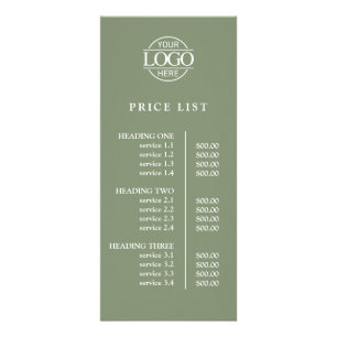Modern Elegant Green Business Logo Menu Price List