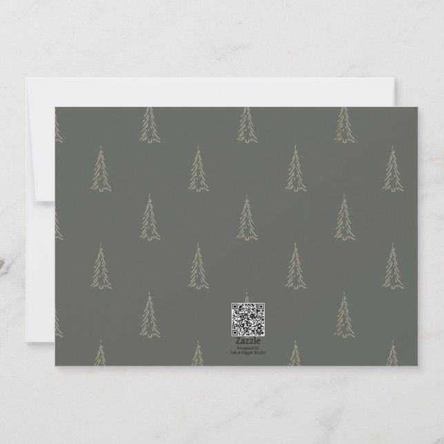 Modern Elegant Green Collage Christmas Holida Card (Back)