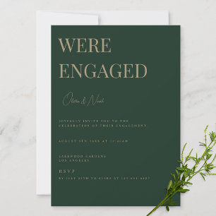 Modern & Elegant Green Engagement Party Invitation