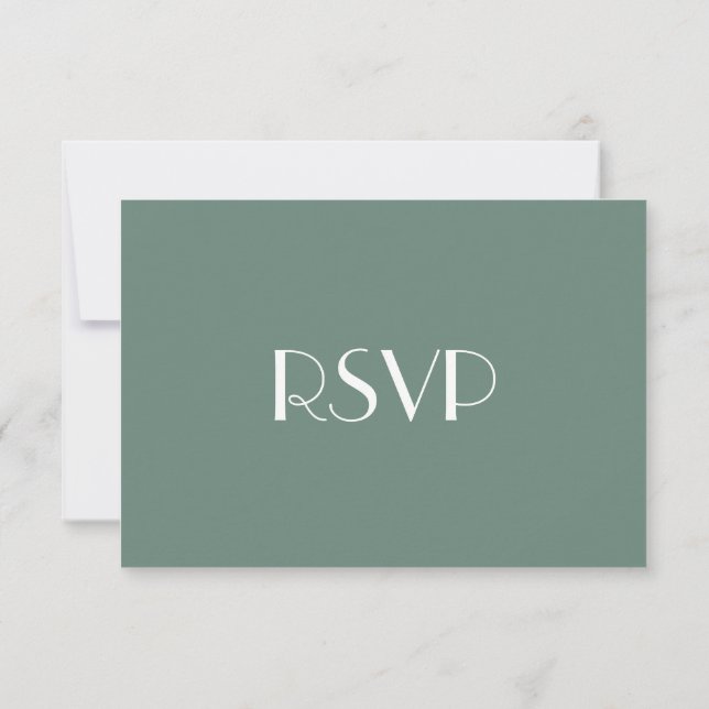 Modern Elegant Green Party RSVP Invitation Card (Back)