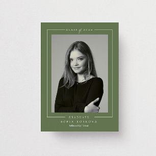 Modern Elegant Green Photo Graduation Invitation