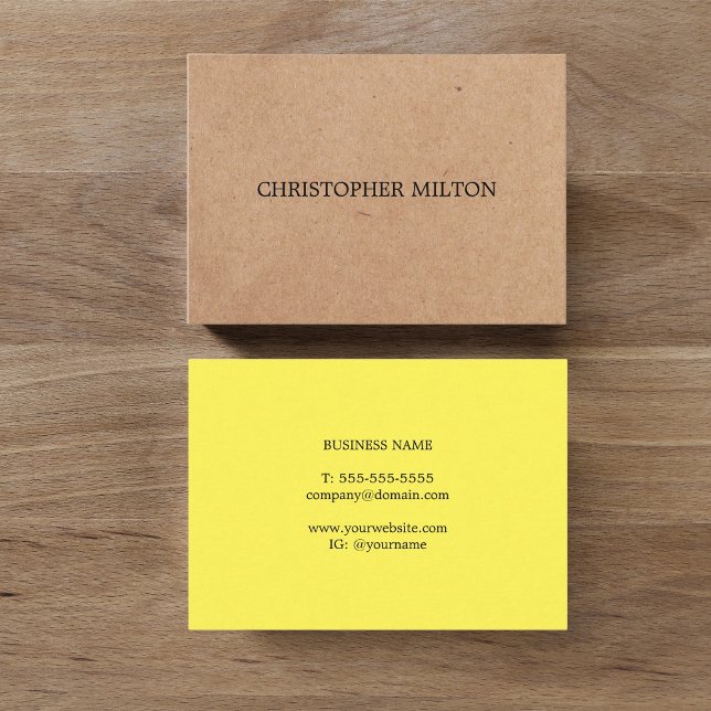 Modern Elegant Green Printed KraftPaper Consultant Business Card (Creator Uploaded)