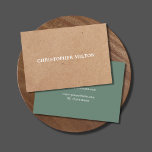 Modern Elegant Green Printed KraftPaper Consultant Business Card<br><div class="desc">Modern simple customisable business card template with PRINTED kraft paper and dark green background. Elegant and cool design. Perfect for any professionals.</div>