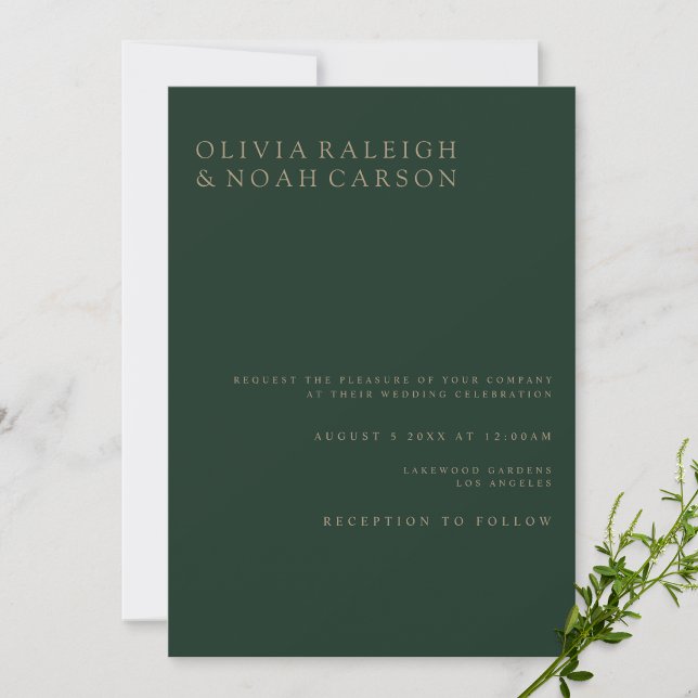 Modern & Elegant Green Wedding Invitation Card (Creator Uploaded)