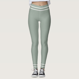 Modern Elegant Green White Pastel Colours Modish Leggings