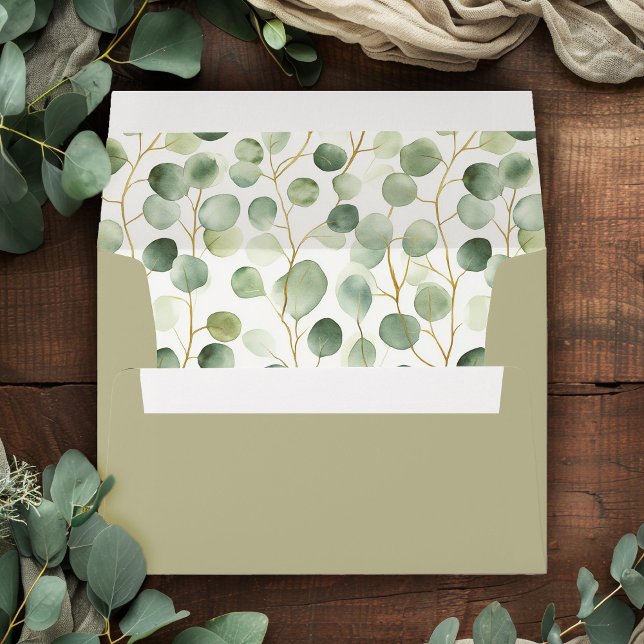 Modern Elegant Greenery Bridal Shower  Envelope (Creator Uploaded)