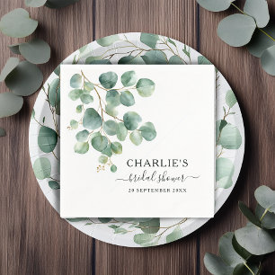 Modern Elegant Greenery Bridal Shower  Napkin
