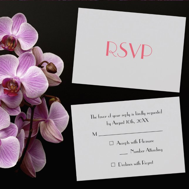Modern Elegant Grey Party RSVP Invitation Card (Modern Elegant Gray Party RSVP Invitation Card)