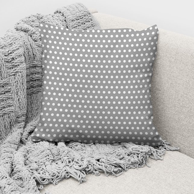 Modern Elegant Grey Polka Dots Pattern Cushion (Creator Uploaded)