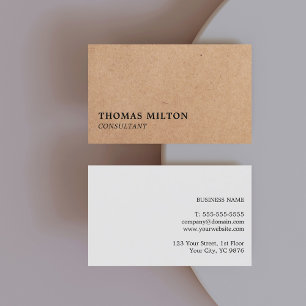 Modern Elegant Grey Printed KraftPaper Consultant Business Card