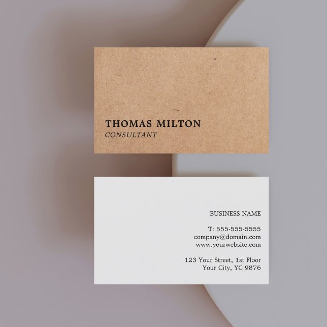 Modern Elegant Grey Printed KraftPaper Consultant Business Card (Creator Uploaded)
