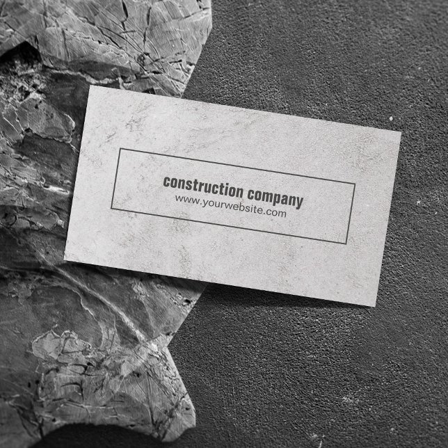 Modern Elegant Grey Stone Construction Business Card (Creator Uploaded)