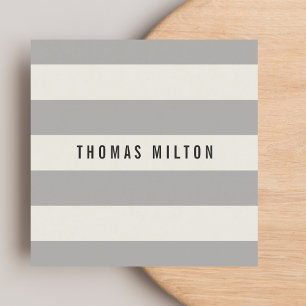 Modern Elegant Grey Stripes Consultant Square Business Card