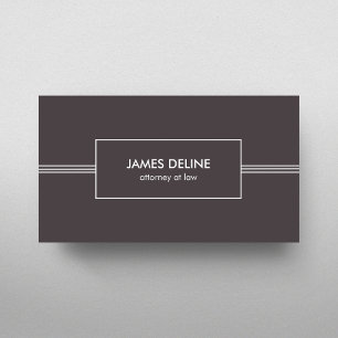 Modern Elegant Grey White Lines Attorney Business Card