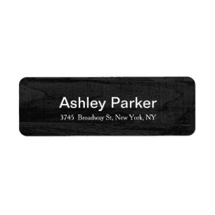 Modern Elegant Grey Wood Stylish Trendy Return Address Label