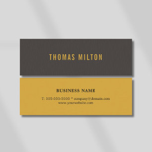 Modern Elegant Grey Yellow Consultant Networking Mini Business Card