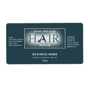 Modern elegant hair serum label
