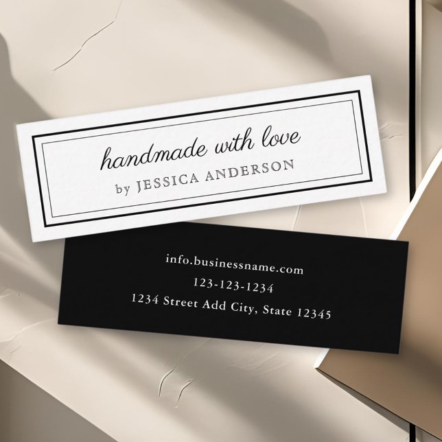 Modern Elegant Handmade with Love Product Logo Mini Business Card (Creator Uploaded)