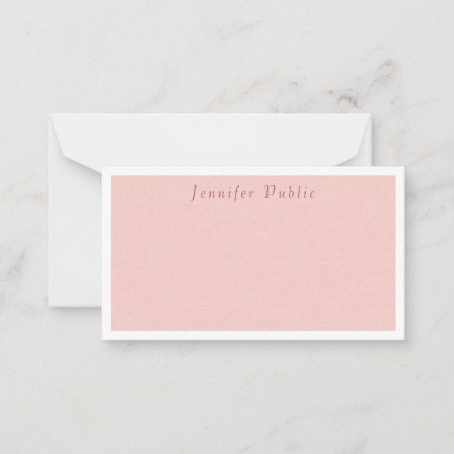 Modern Elegant Handwritten Blush Pink Template (Front)