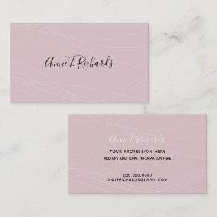 modern elegant handwritten name pale-pink business card