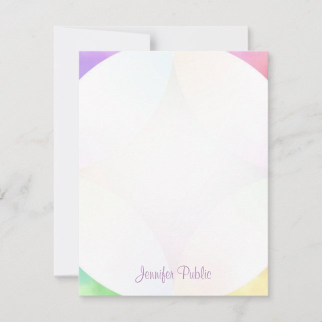 Modern Elegant Handwritten Name Script Monogram Card (Front)