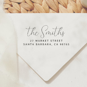 Modern Elegant Handwritten Return Address  Rubber Stamp