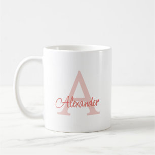 Modern Elegant Handwritten Script Monogram & Name Coffee Mug
