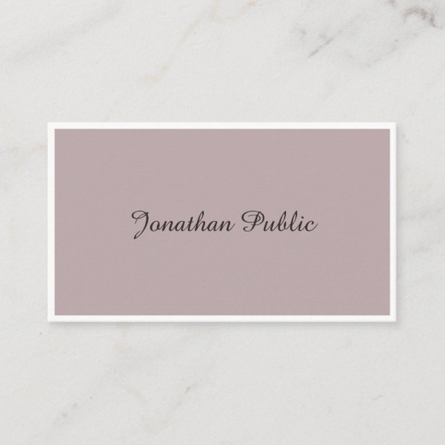 Modern Elegant Handwritten Script Simple Template Business Card (Front)