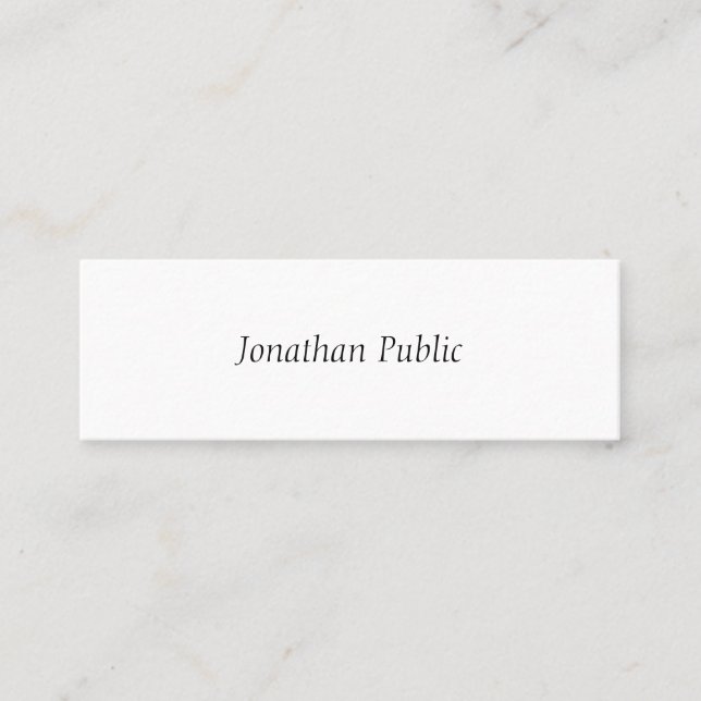 Modern Elegant Handwritten Simple Template Chic Mini Business Card (Front)