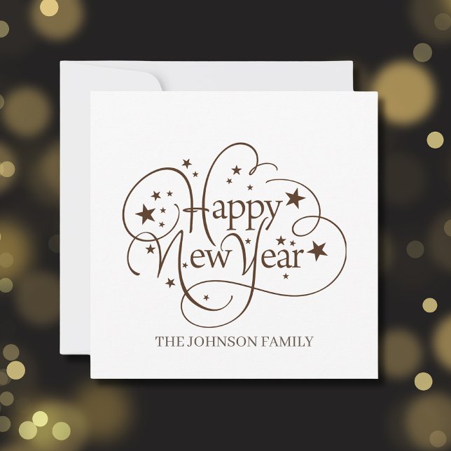 Modern Elegant Happy New Year Script Invitation (Creator Uploaded)