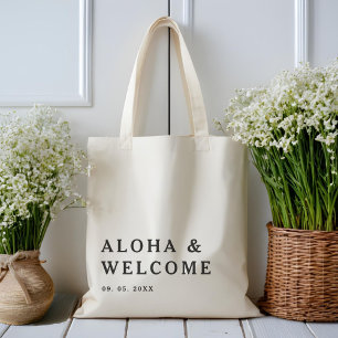 Modern Elegant Hawaii Welcome Wedding  Tote Bag