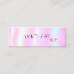 Modern Elegant Hearts,Ombre Holographic Loyalty Card